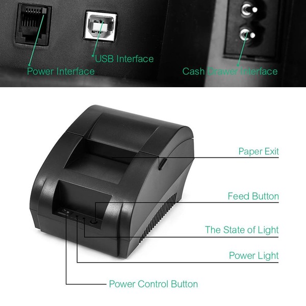 Mini 58mm 5890k Thermal Receipt Printer
